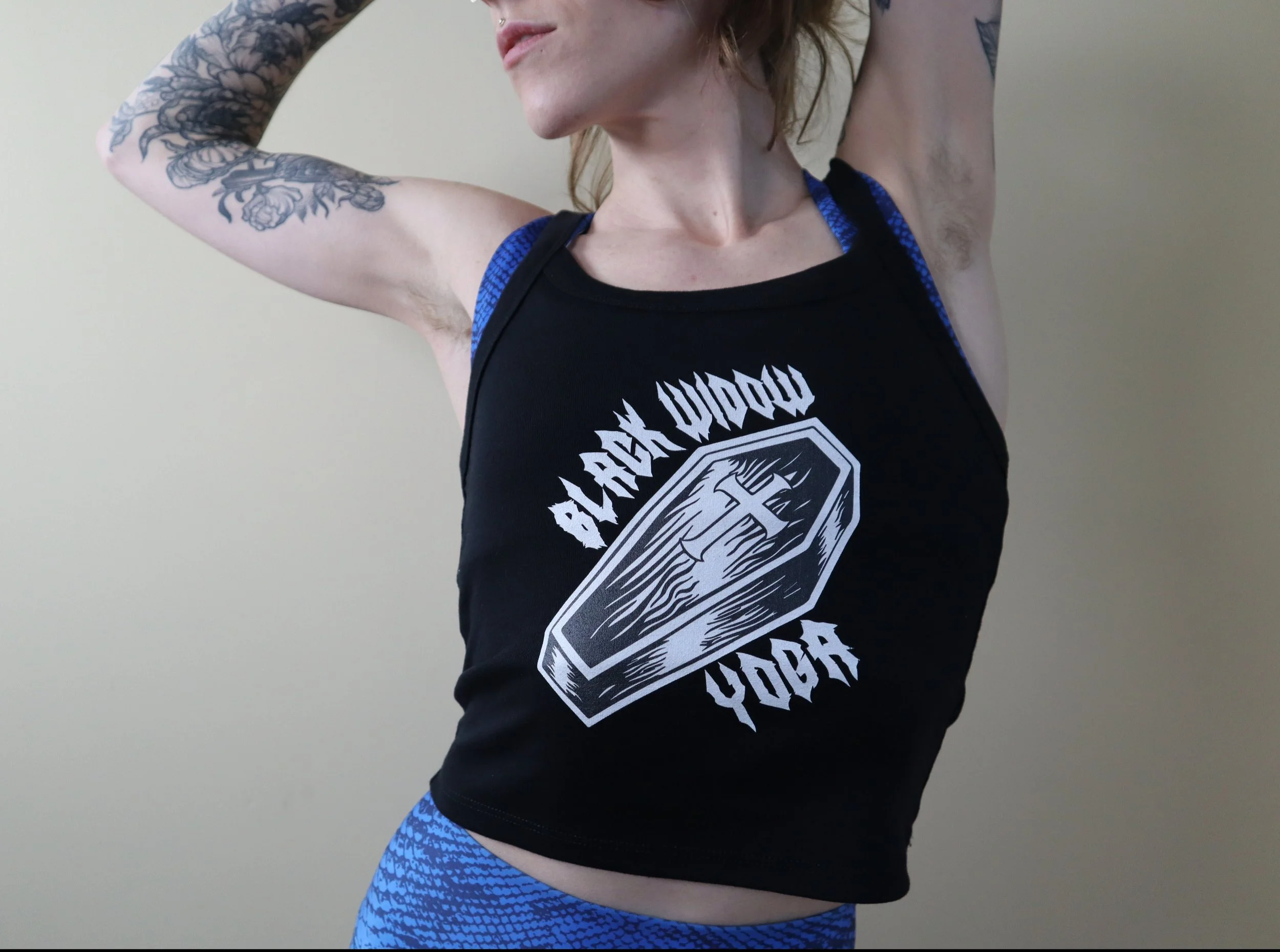 Coffin Short Tank Top — Black Widow Yoga